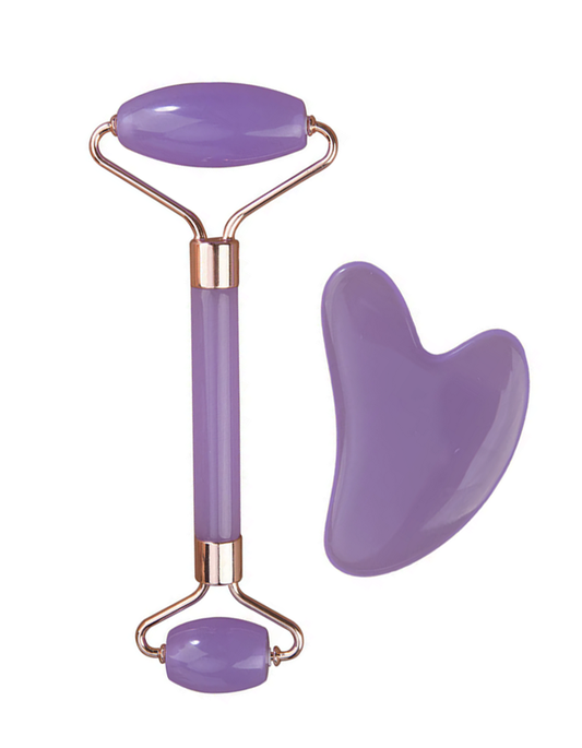 BODY QUEEN FACE – masažni valjček in Gua Sha, vijolična