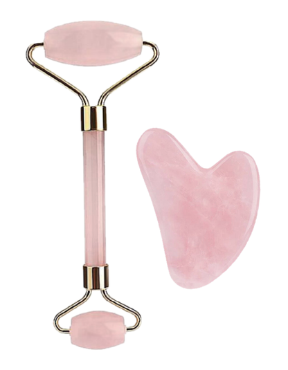 BODY QUEEN FACE – masažni valjček in Gua Sha, roza