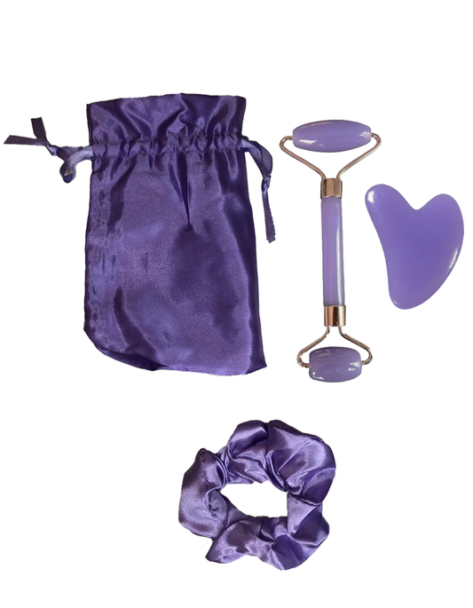 BODY QUEEN FACE – masažni valjček in Gua Sha , vijolična